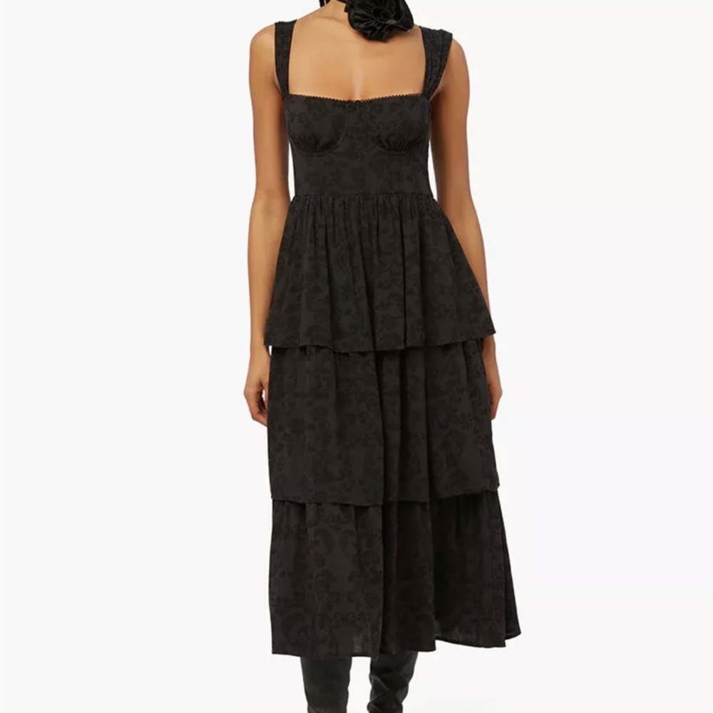 WeWoreWhat Black Midi Dress
